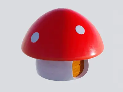 Mushroom house Low-poly 3D model