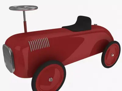 Retro Toy Car Low-poly 3D model