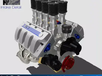 Boss9 520ci Big Block BBF John Kaase ITB Crate Engine 3D print model