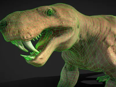 Inostrancevia Low-poly 3D model