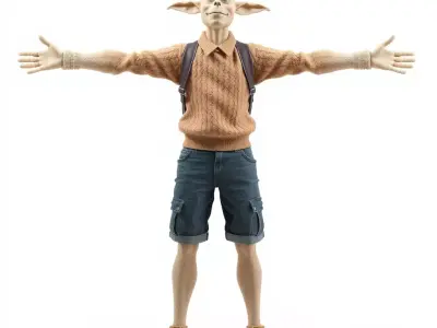 Elf Character Casual Outfit Model Pack Low-poly 3D model