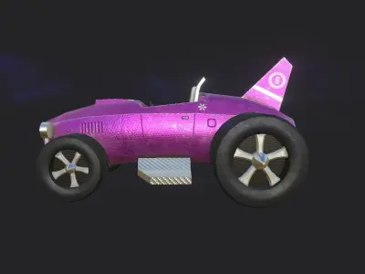 Kart Vehicle 03 - Racing Car - Female Girl Pink Low-poly 3D model