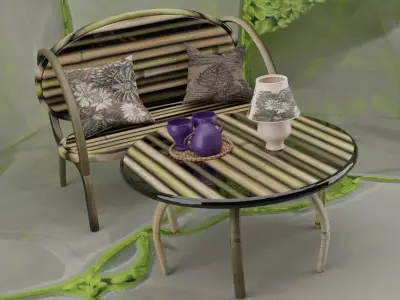 Summer evening in lilac light 3D model