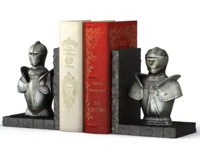 Knight Bust Book End 3D model