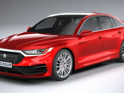 Generic Sedan v2 2020 LowPoly 3D model