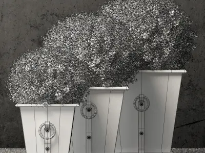 Restoration Hardware estate zinc ring square planters 3D model