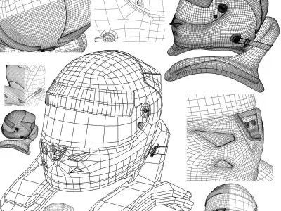 Nico Rosberg Helmet 2015 Low-poly 3D model