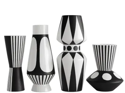 Black and white vase collection
