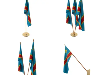 Democratica Republic of  Congo Flag Pack 3D model