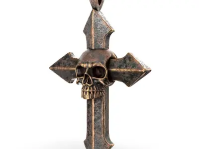 Arrow-shaped Crosses with Skull 3D Model Pack