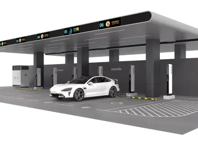 Electric Vehicle Charging Station 3D model