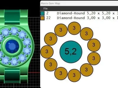 Gents Rings Diamond Men Ring STL 3DM  3D print model