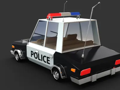 Cartoon Vehicles Low-poly 3D model