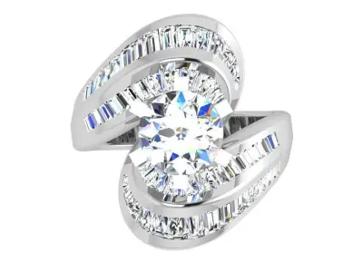 Round Diamond Tension Ring 4108 3D print model