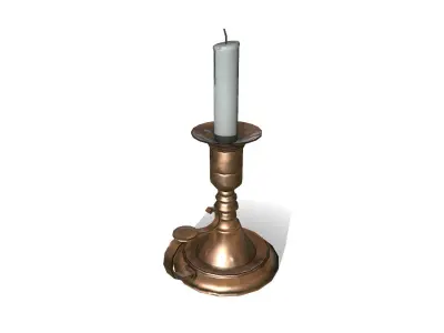 Old Candle Low-poly PBR Free low-poly 3D model