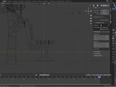 Bench wooden in park Low-poly 3D model
