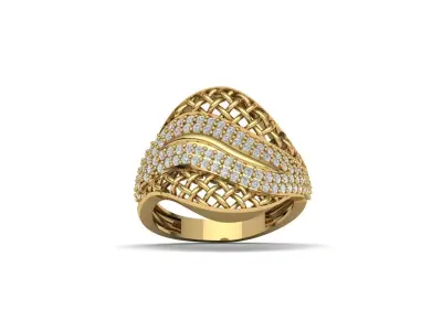 STL 3DM Women Ring Womens Ring Diamonds With Stone Model 3D print model