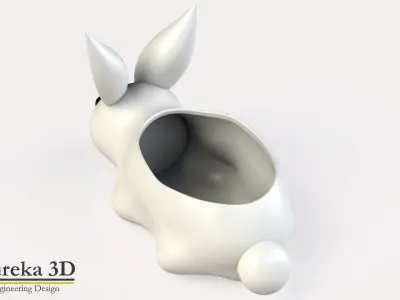 Rabbit Flowerpot 3D print model