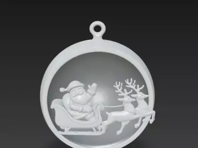 Colorful Santa Claus  Reindeer  3D print model