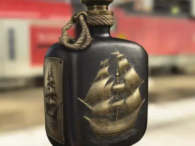 Pirate Rum Flask  Low-poly 3D model