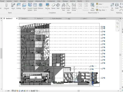 central bank  compelete revit project 3D model