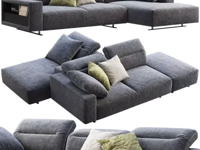 BoConcept Hampton chaise lounge fabric sofas 2 options 3D model