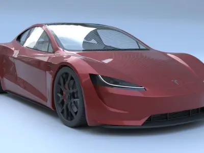 Tesla Roadster 2020 Low-poly 3D model