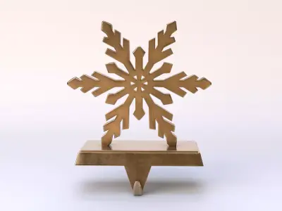 Snowflake Shaped Christmas Stocking Hanger 3D model