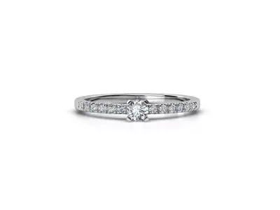 ZDR026 diamond engagement ring gold 3D print model