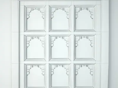 Antique Jodhpur Temple Shelf Mirror 3D model