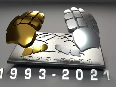 1993-2021 Daft Punk Epilogue RIP hands wall plate 3D print model