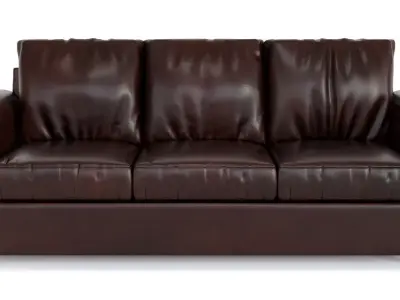 SofaPBR seater leather sofa 3D model