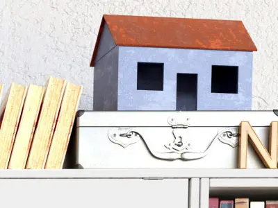 Set 23 desk with drawers and chair 3D model