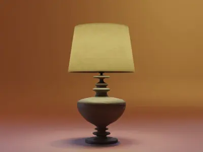 Lampshade lamp Low-poly 3D model