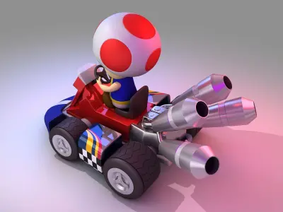 Toad from Mario Kart - Nintendo 3D model Low-poly 3D model