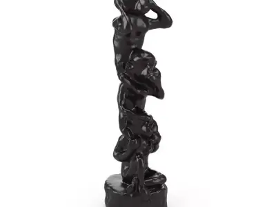 Three Wise Monkeys 3D model