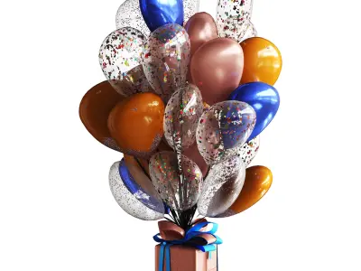 Beautiful elegant balloons Low-poly 3D model