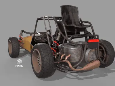 Buggy game ready asset Low-poly 3D model