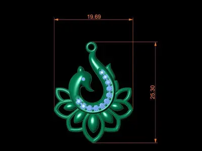 Peacock Pendant 3D print model