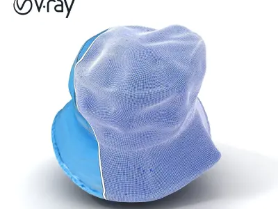 Denim Bucket Hat D Model Pack Low-poly 3D model