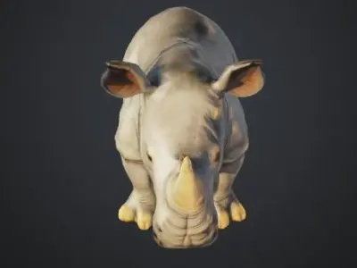 Rhino - Photorealistic Low-poly 3D Model Low-poly 3D model