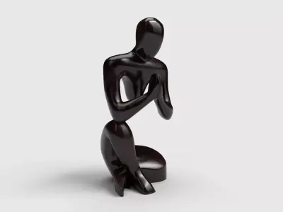 Wooden African Statue 3D model