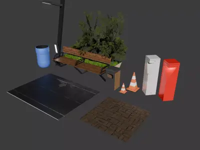URBAN DESIGN BUNDLE - COMBO PACK Low-poly 3D model