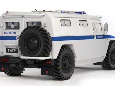 GAZ Tiger 233036  police 2005 3D model