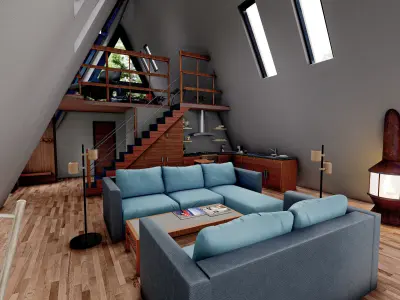 Two Storey A - Frame tiny house 3D model