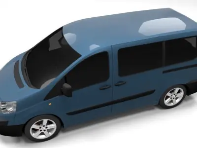 FIAT SCUDO 2008 LOWPOLY Low-poly 3D model