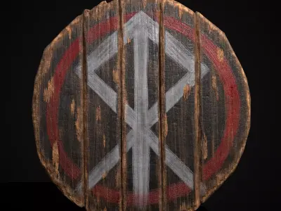 Celtic RWB Vegvisir Coat of Arms Low-poly 3D model