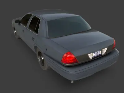 Generic Sedan Low-poly 3D model