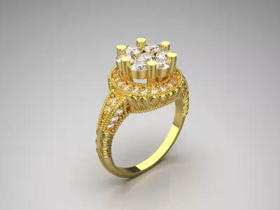 luxury diamond ring fr0016 3D print model