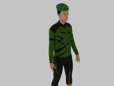 Cyclist Character Low-poly 3D model purchase